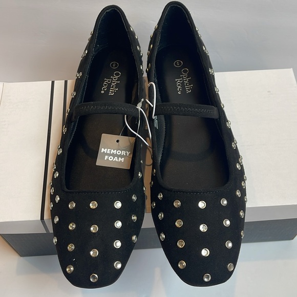Ophelia & Co. Black Studded Flats - Picture 2 of 4